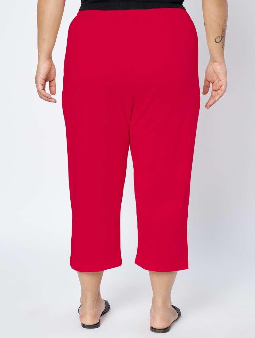 women plus size solid mid rise capri - 22109459 -  Standard Image - 3