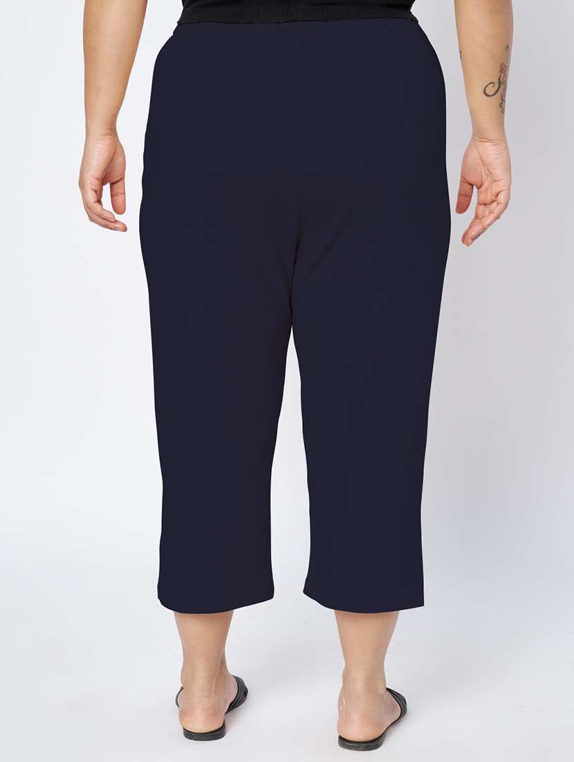 women plus size solid mid rise capri - 22109460 -  Standard Image - 3