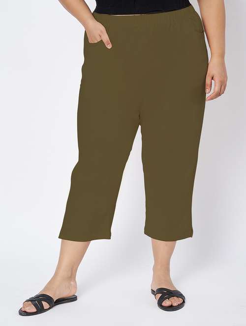 women plus size solid mid rise capri - 22109461 -  Standard Image - 0