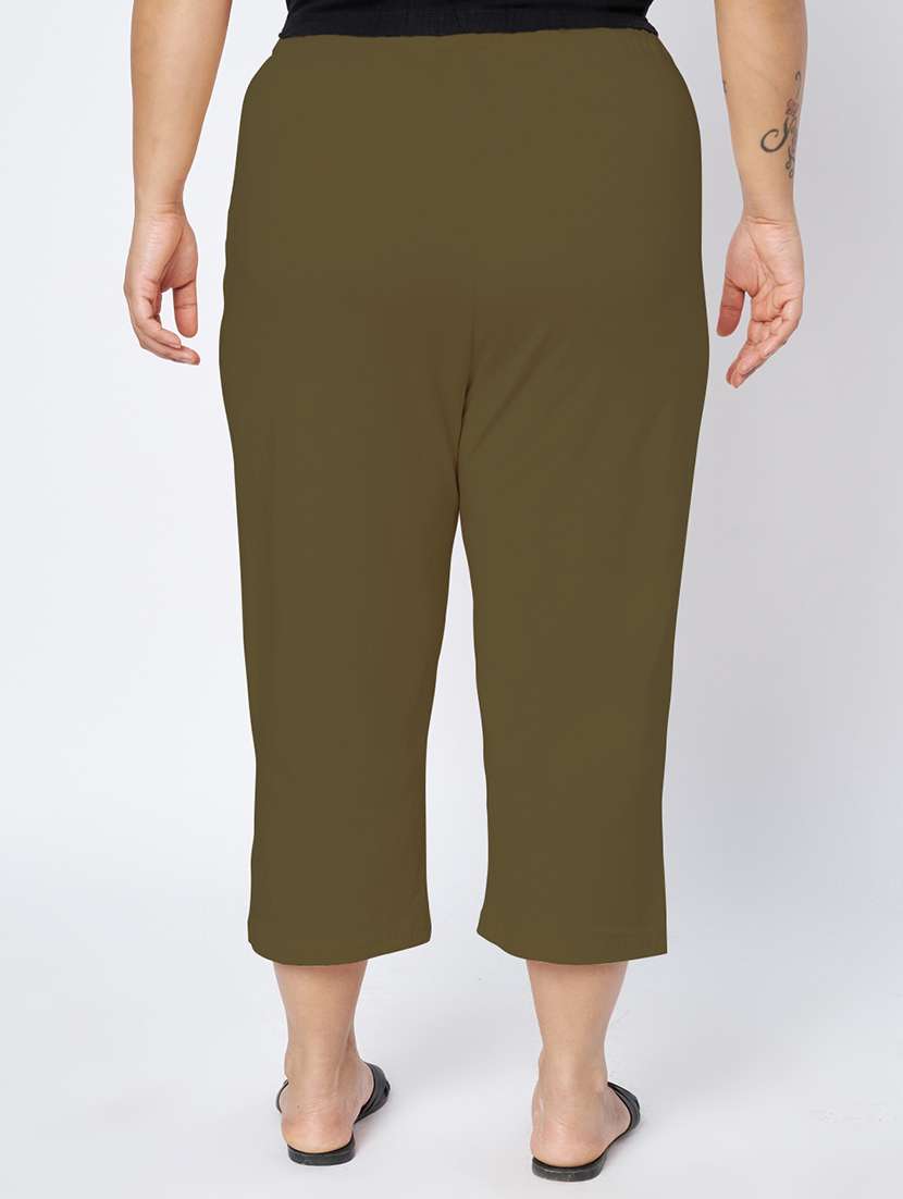 women plus size solid mid rise capri - 22109461 -  Standard Image - 3
