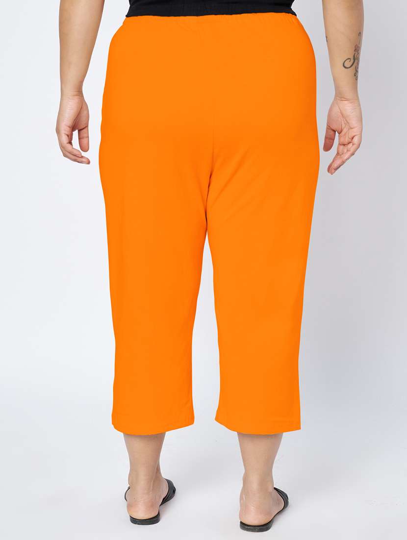women plus size solid mid rise capri - 22109462 -  Standard Image - 3