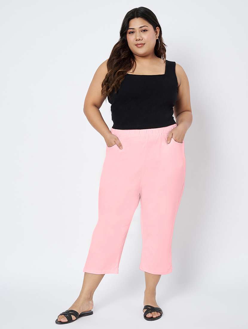 women plus size solid mid rise capri - 22109463 -  Standard Image - 5