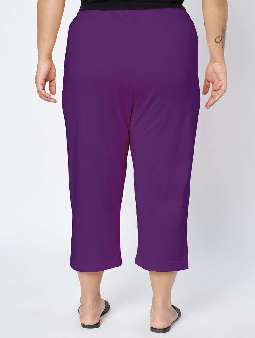 women plus size solid mid rise capri - 22109464 -  Standard Image - 3