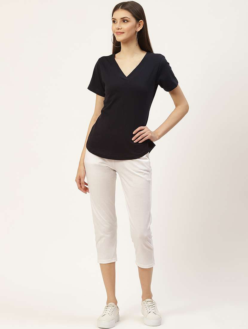 women solid mid rise capri - 22109467 -  Standard Image - 3