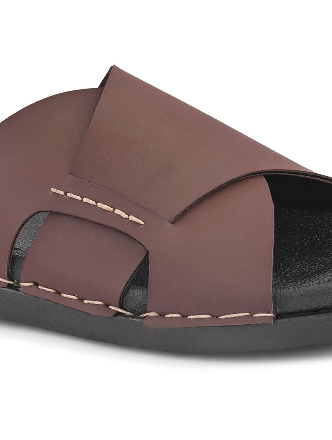 men brown slip on sandal - 22109476 -  Standard Image - 5