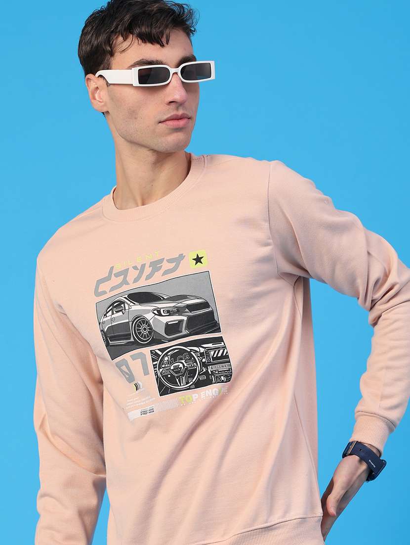 men printed long sleeve sweatshirt