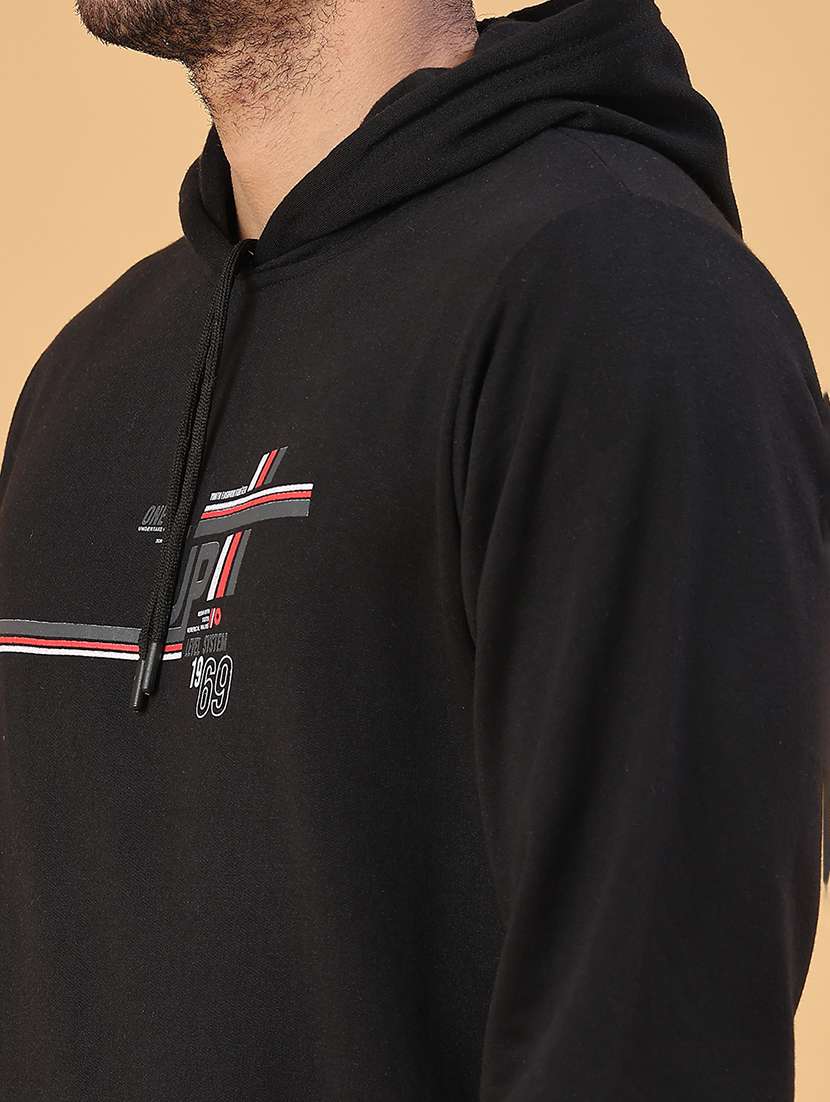 men printed long sleeve hooded sweatshirt - 22110573 -  Standard Image - 5