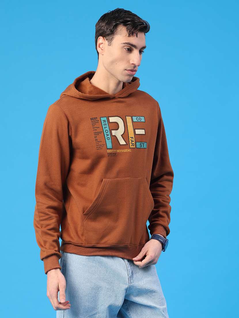 men printed long sleeve hooded sweatshirt - 22110574 -  Standard Image - 3