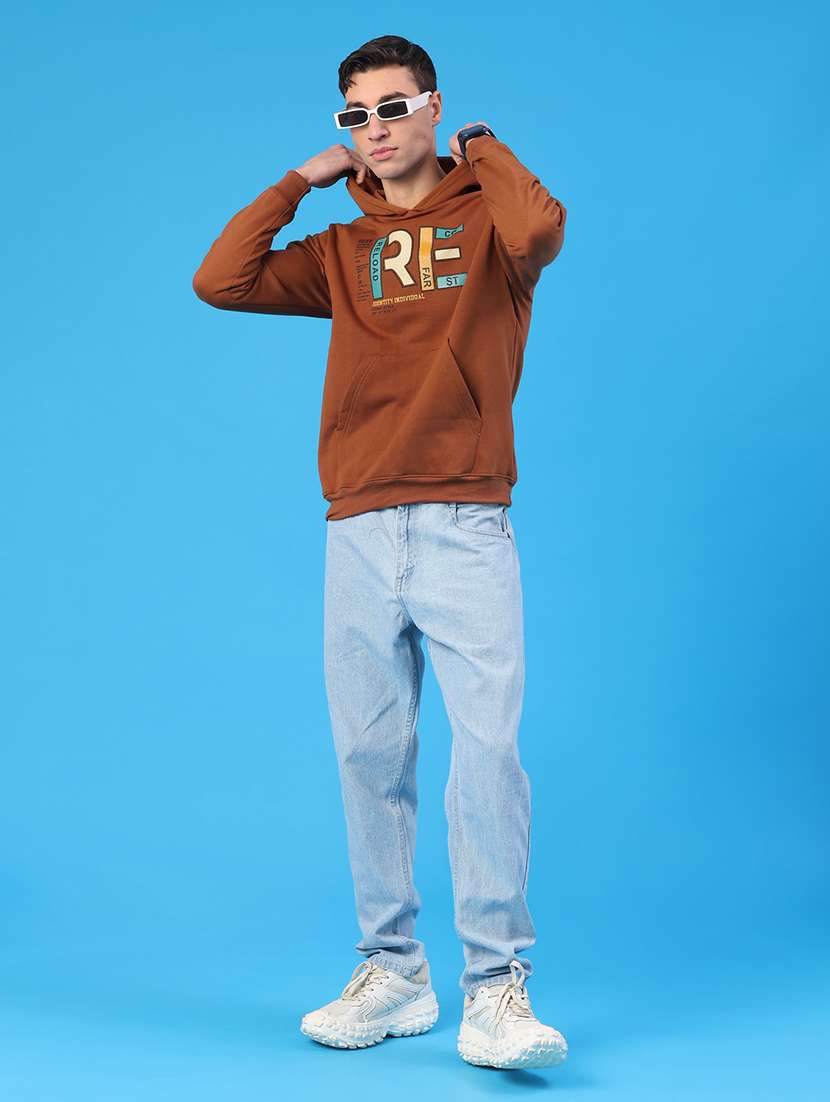 men printed long sleeve hooded sweatshirt - 22110574 -  Standard Image - 5