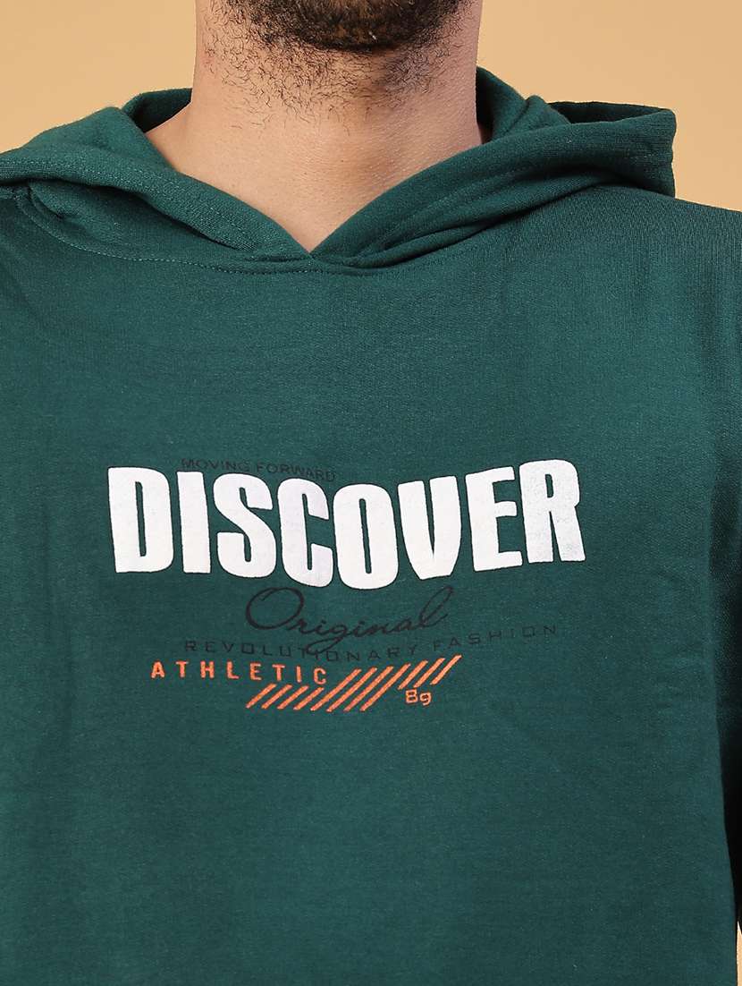 men printed long sleeve hooded sweatshirt - 22110575 -  Standard Image - 5