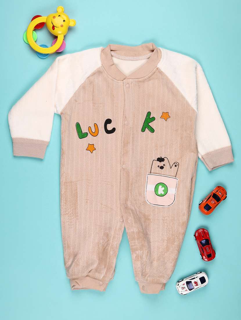 kids color blocked long sleeve romper