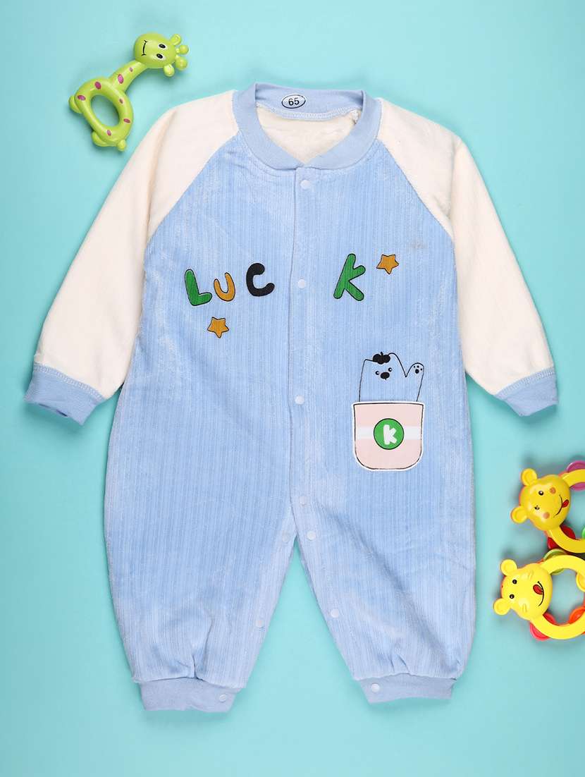 kids color blocked long sleeve romper