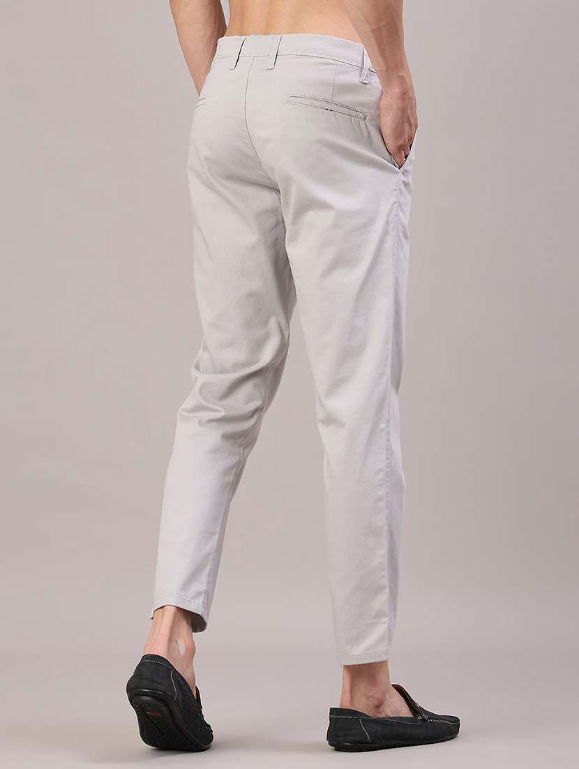 men solid mid rise casual chino - 22110655 -  Standard Image - 3