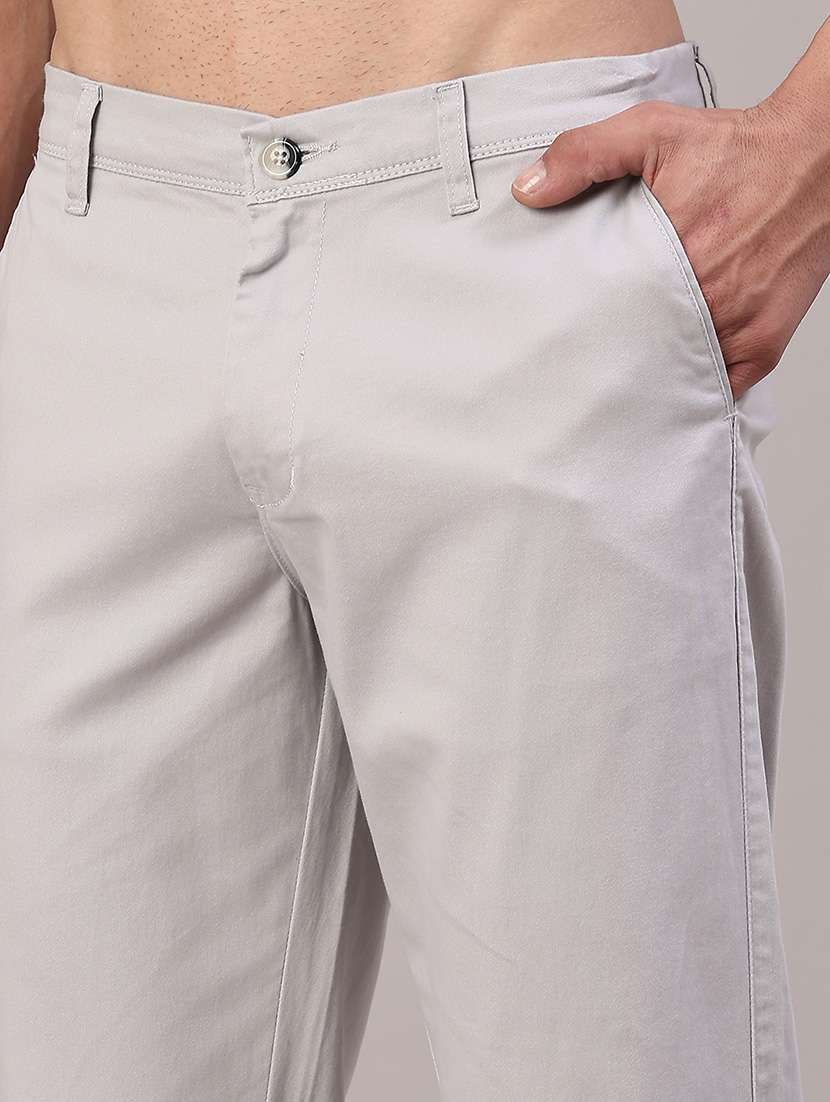 men solid mid rise casual chino - 22110655 -  Standard Image - 5