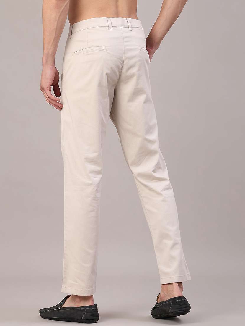 men solid mid rise casual chino - 22110701 -  Standard Image - 3