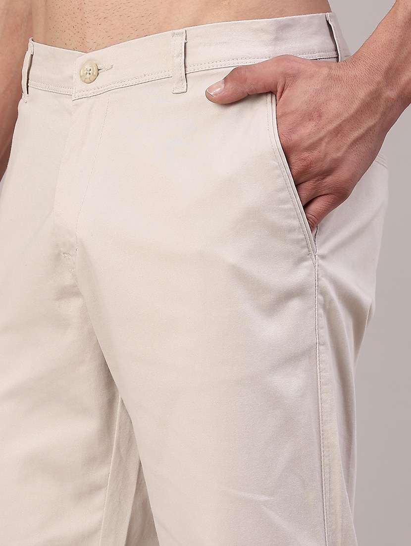 men solid mid rise casual chino - 22110701 -  Standard Image - 5