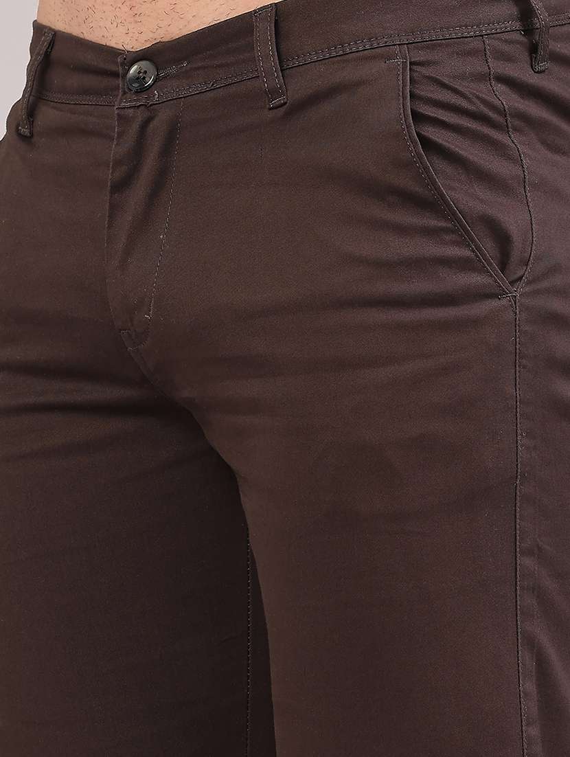men solid mid rise casual chino - 22110703 -  Standard Image - 5