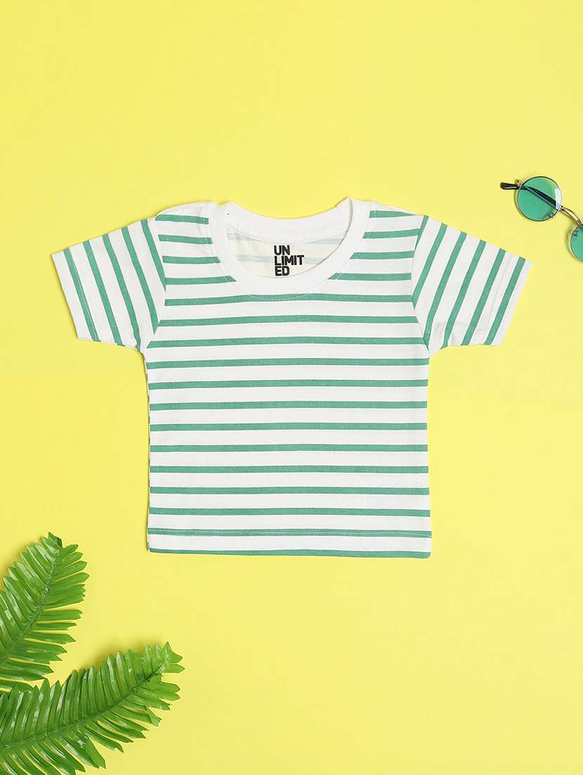boys striped round neck t-shirt & dungaree set  - 22110751 -  Standard Image - 3