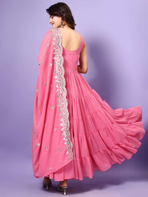 women solid sleeveless kurta dupatta set - 22112070 -  Standard Image - 3