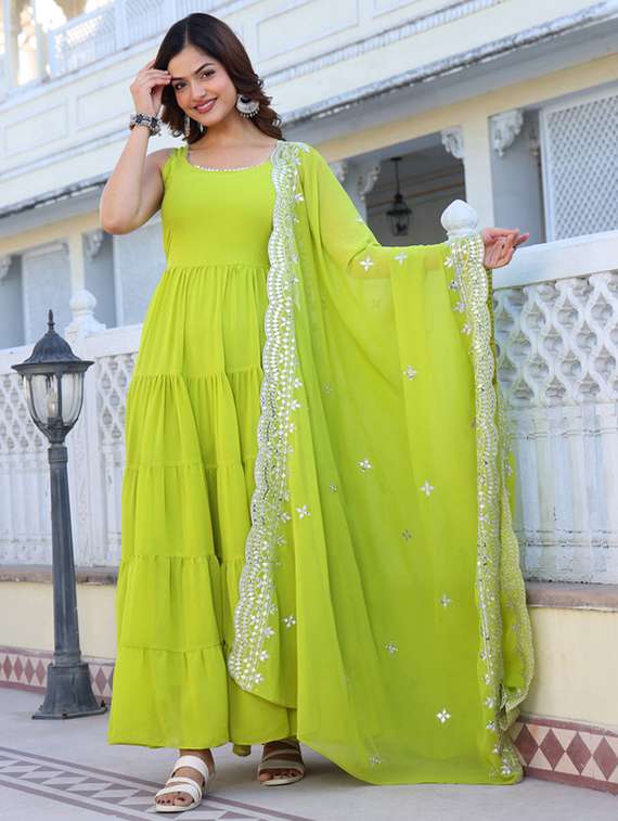 women solid sleeveless kurta dupatta set