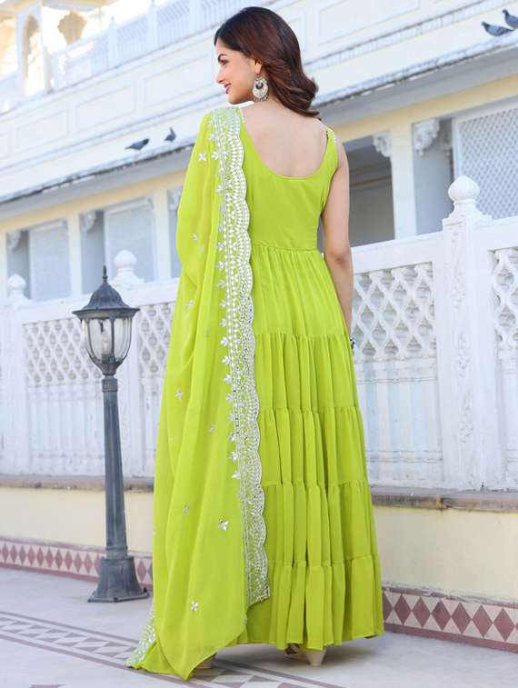 women solid sleeveless kurta dupatta set - 22112076 -  Standard Image - 3