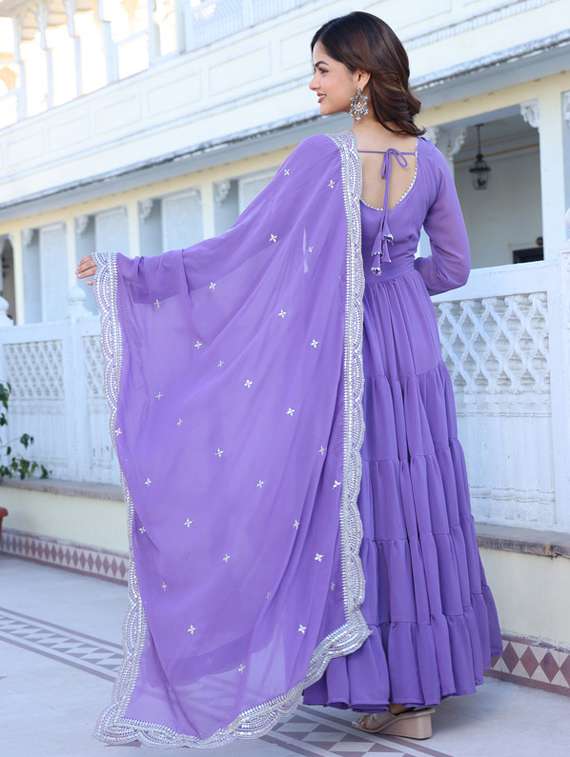 women solid long sleeve kurta dupatta set - 22112083 -  Standard Image - 3