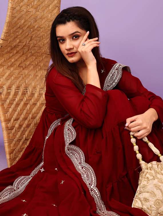 women solid long sleeve kurta dupatta set - 22112091 -  Standard Image - 5