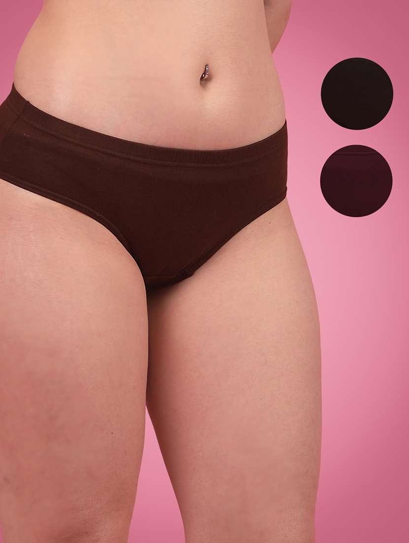 women pack of 3 solid hipster panty