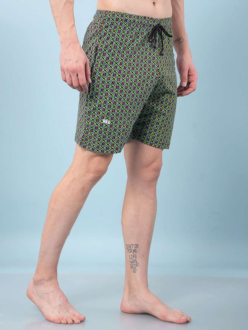 men pack of 2 printed mid rise regular fit bermuda shorts - 22112160 - Standard Image - 3