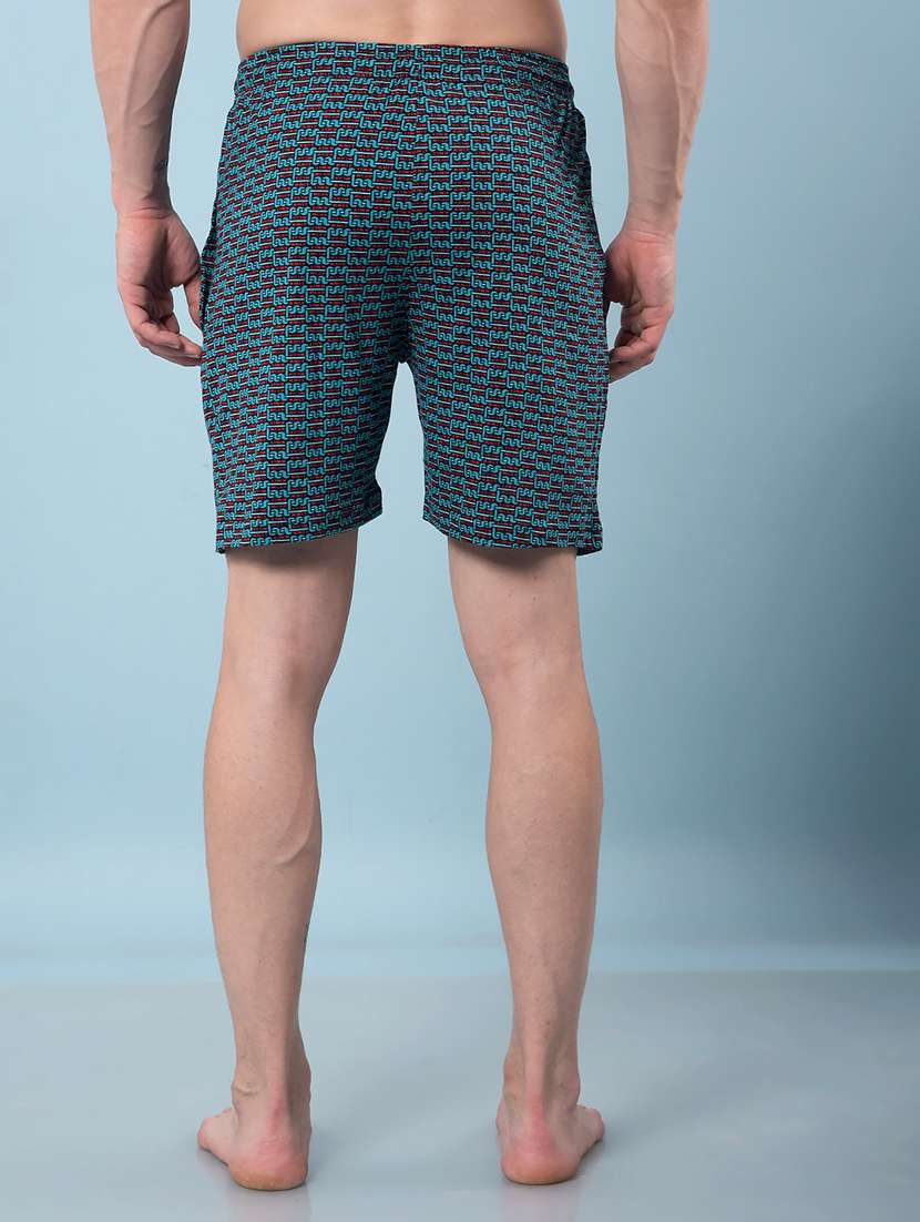 men pack of 2 printed mid rise regular fit bermuda shorts - 22112162 - Standard Image - 3