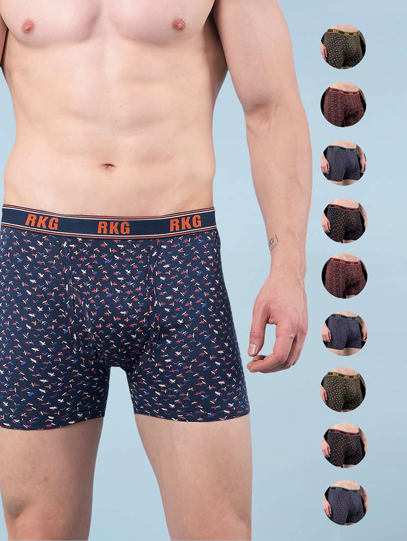 men pack of 10 printed low rise trunk - 22112194 -  Zoom Image - 0