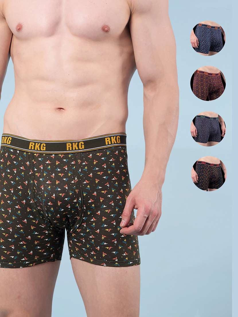 men pack of 5 printed low rise trunk