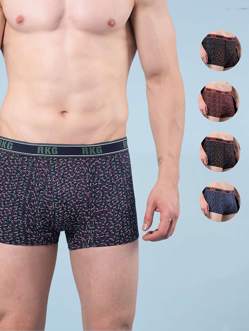 men pack of 5 printed low rise trunk