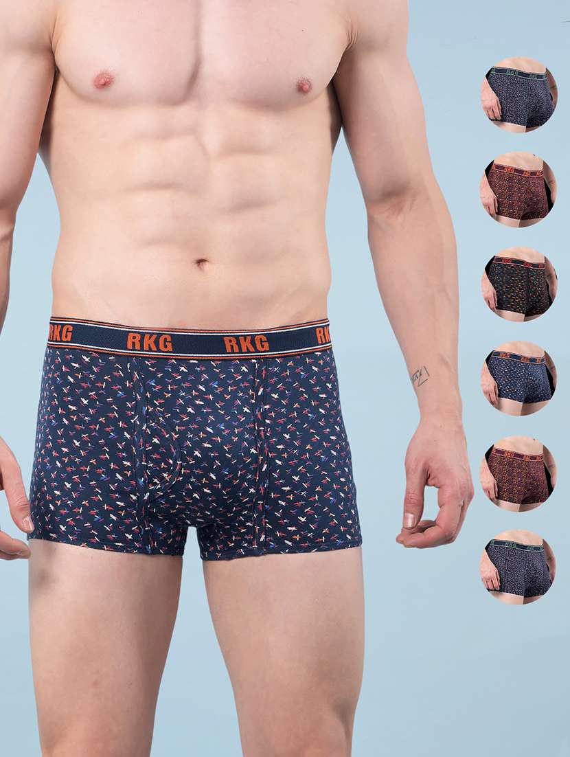 men pack of 7 printed low rise trunk