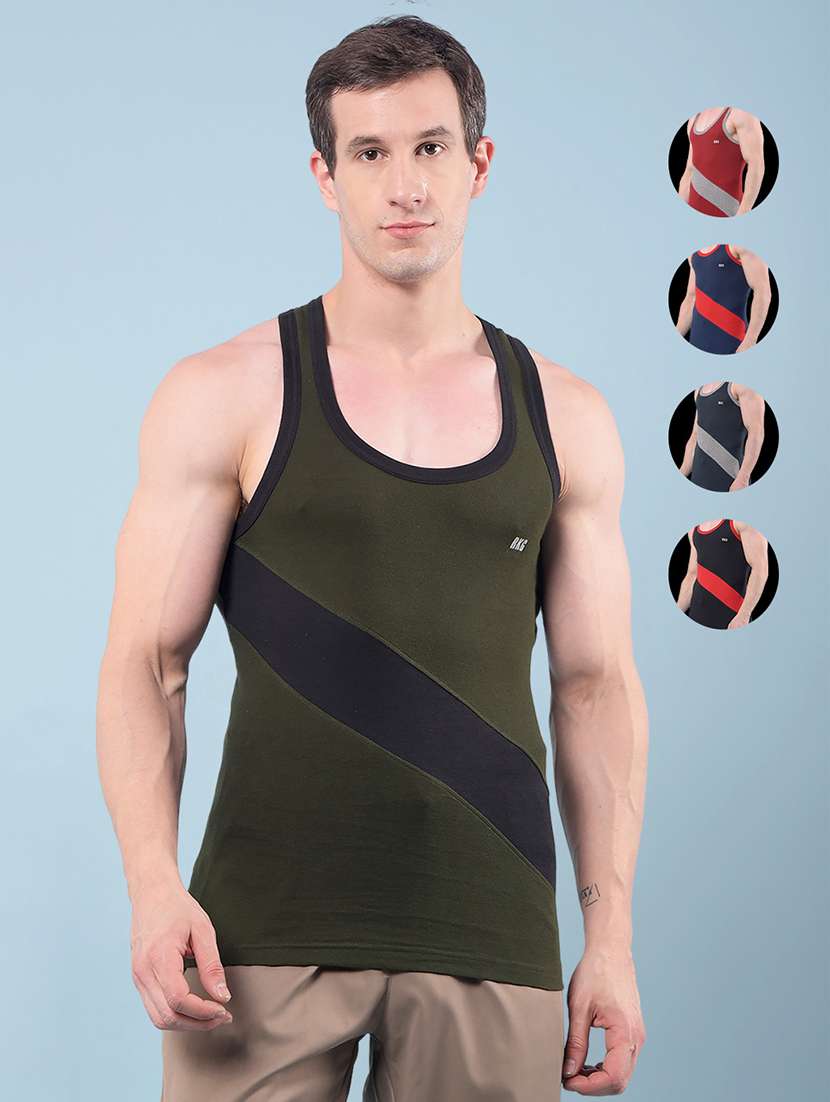 men pack of 5 scoop neck vest