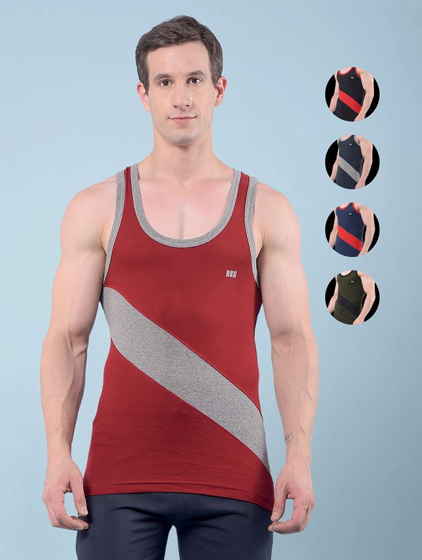 men pack of 5 scoop neck vest