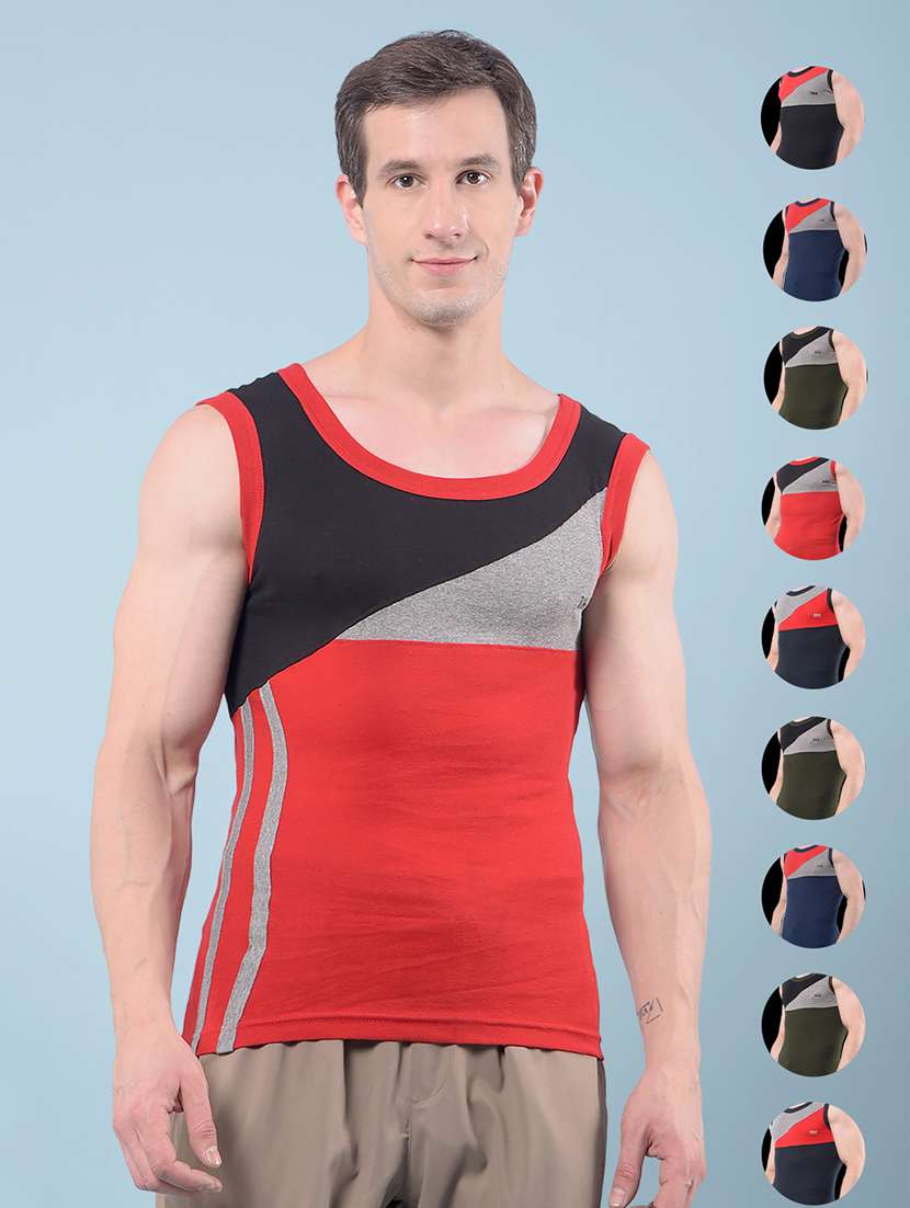 men pack of 10 round neck vest - 22112220 -  Zoom Image - 0