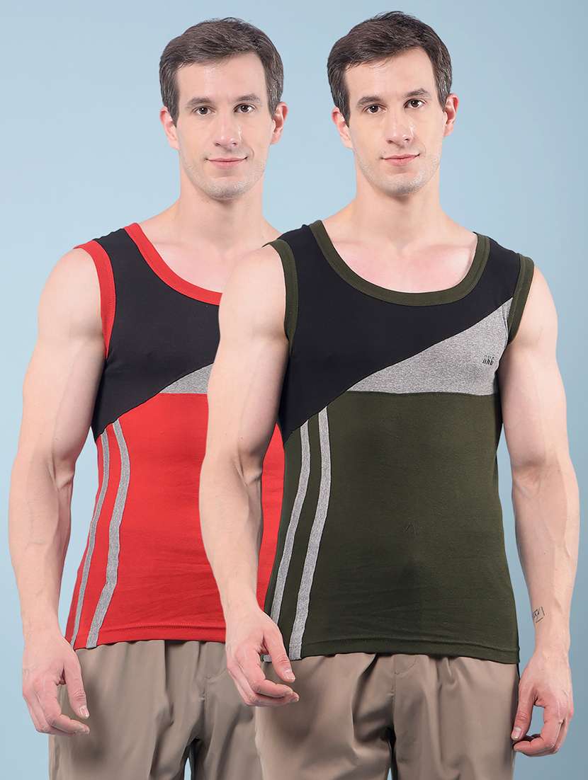 men pack of 2 round neck vest