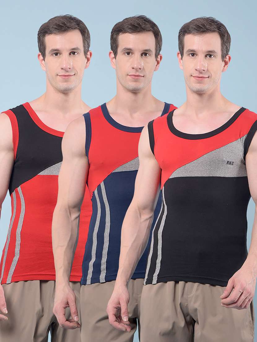 men pack of 3 round neck vest