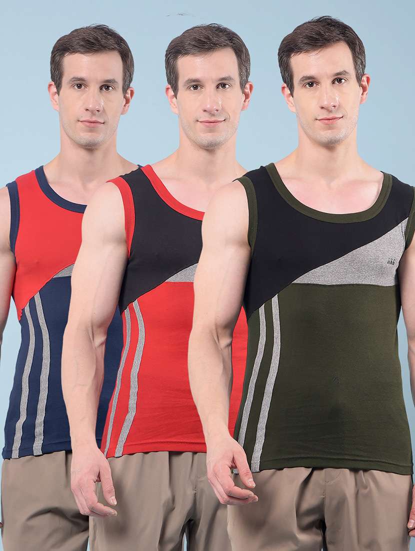 men pack of 3 round neck vest