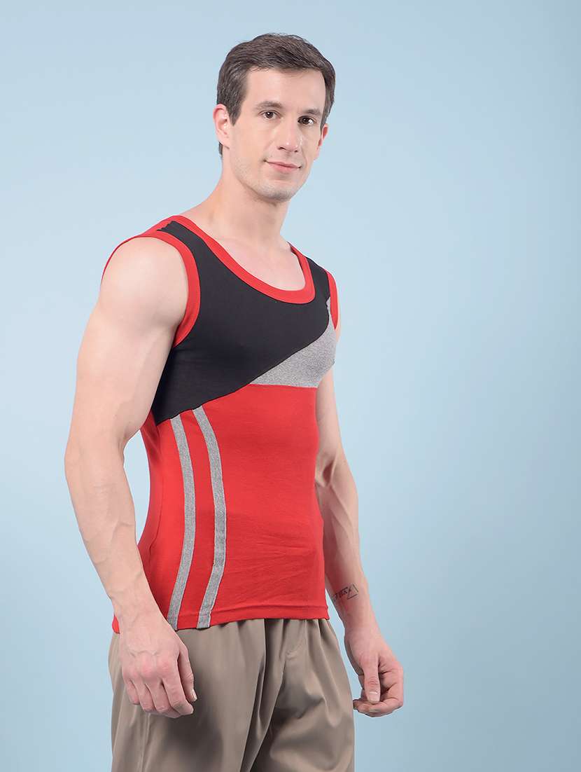 Men Pack Of 3 Round Neck Vest - 22112226 -  Standard Image - 3