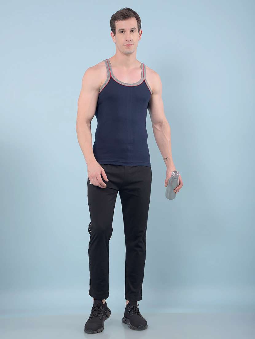 men pack of 5 solid sleeveless vest - 22112248 -  Standard Image - 3