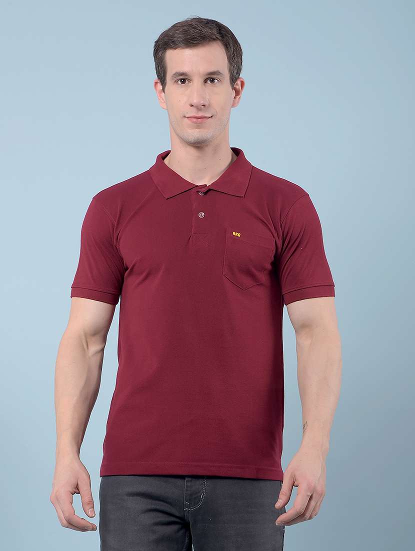 men solid short sleeve regular fit polo t-shirt - 22112279 - Zoom Image - 0