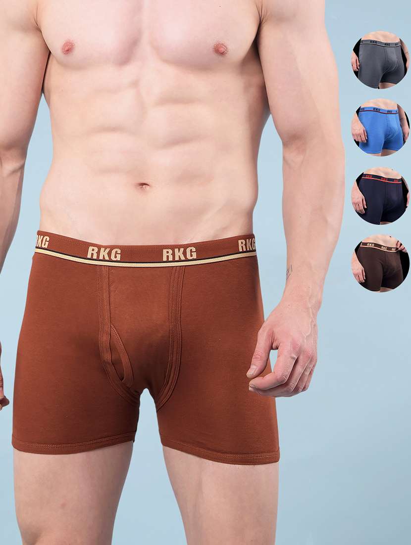 men pack of 5 solid low rise trunk - 22112288 -  Zoom Image - 0