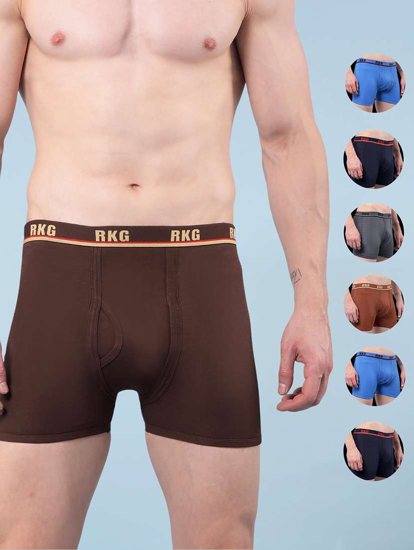 men pack of 7 solid low rise trunk - 22112290 -  Zoom Image - 0