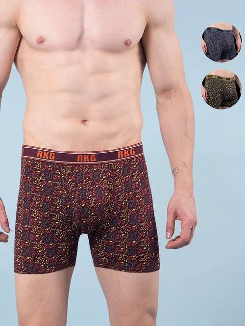 men pack of 3 printed low rise trunk - 22112291 -  Standard Image - 0
