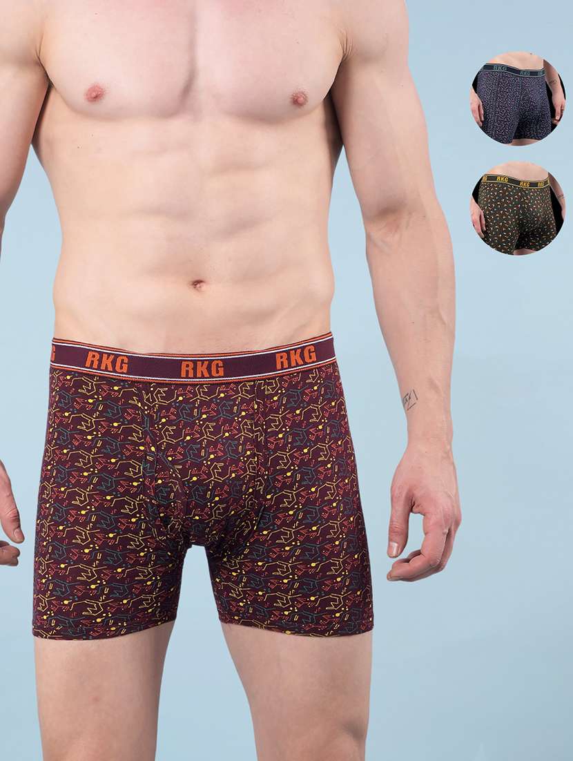 men pack of 3 printed low rise trunk - 22112291 -  Zoom Image - 0