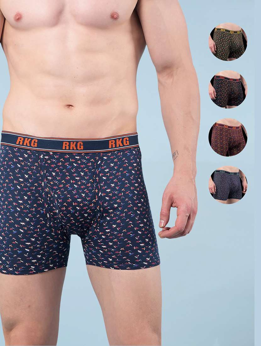 men pack of 5 printed low rise trunk