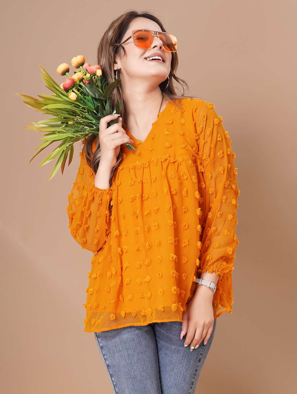 women self designed long sleeve top