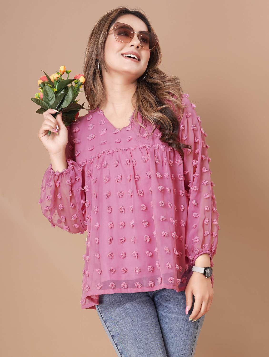 women self designed long sleeve top